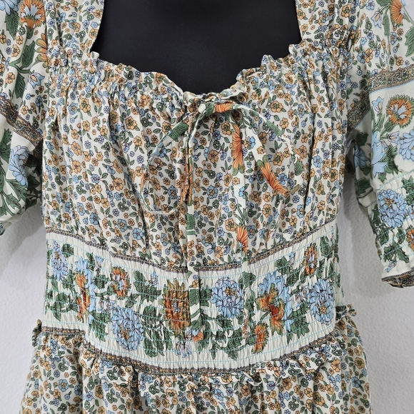 Larsyn & Lily Bohemian Style Floral Print Mini Dress Large - Picture 2 of 6